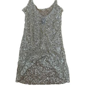 Free people gold sequin mini slip dress